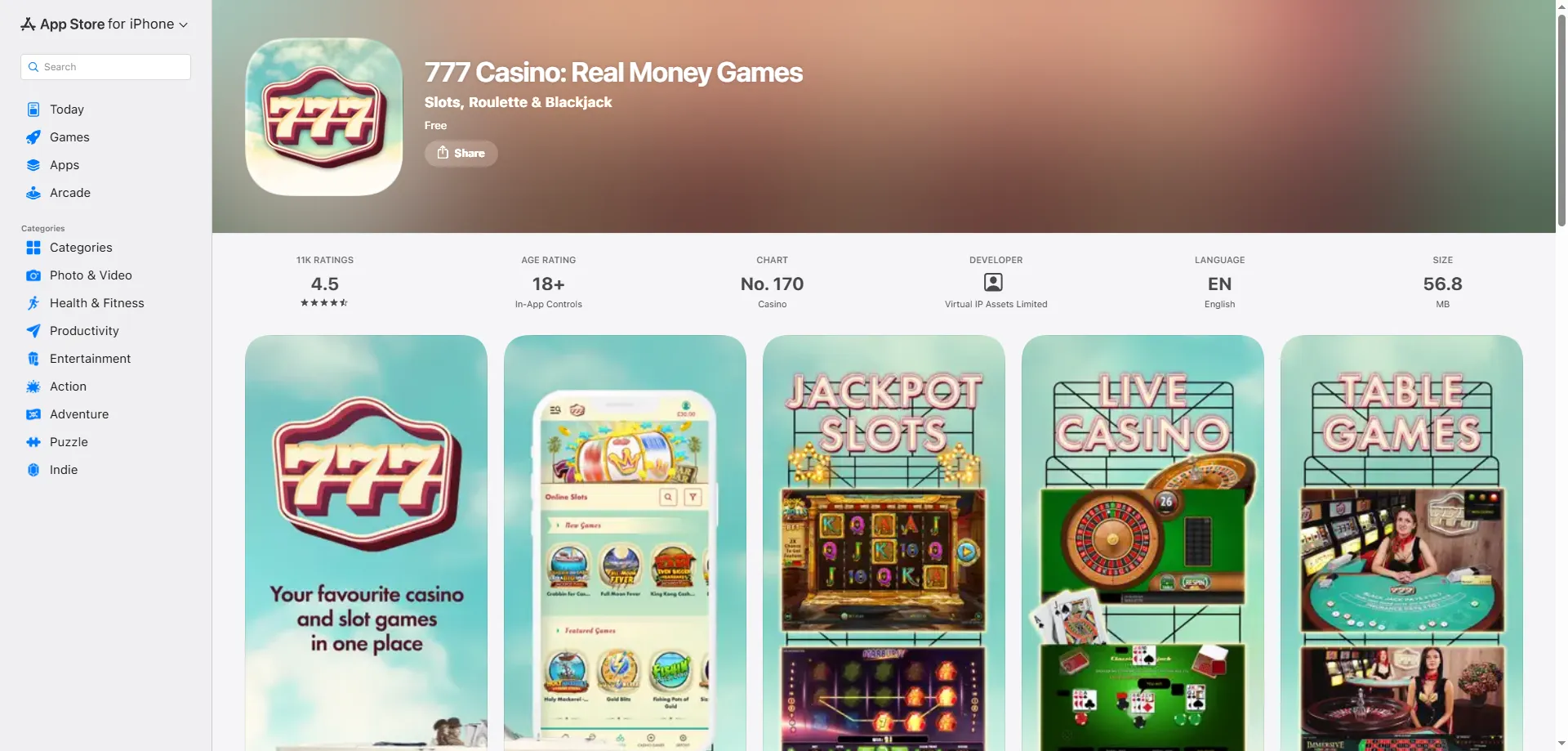 777 Casino app for Android and iOS — mobile gaming on the go
